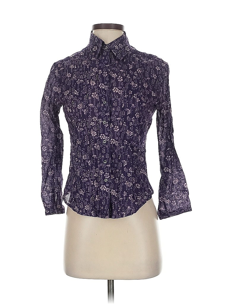 Pre-owned Gap Long Sleeve Blouse In Purple