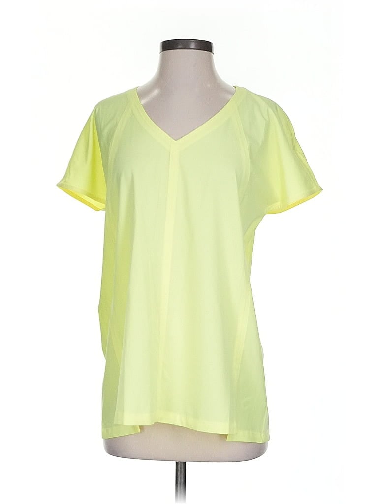 Pre-owned Athleta Short Sleeve Blouse In Yellow