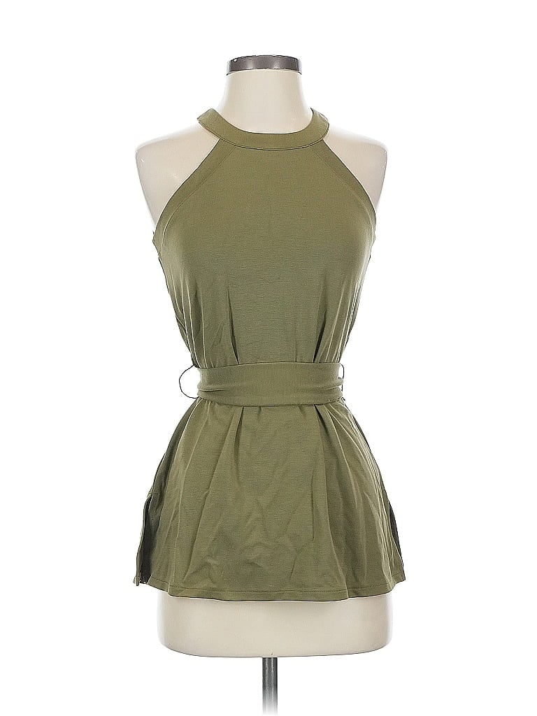 Pre-owned Ann Taylor Sleeveless Blouse In Green