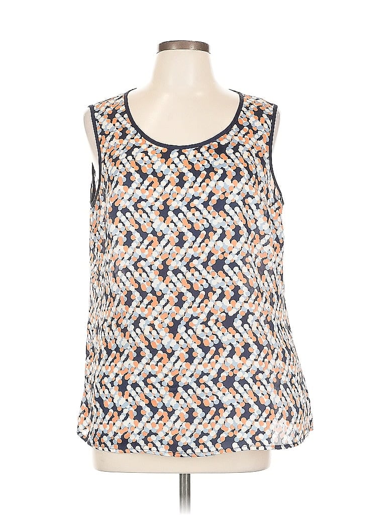 Pre-owned Coldwater Creek Sleeveless Top Blue Scoop Neck Tops