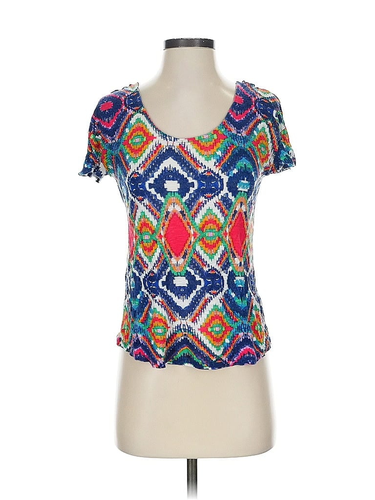 Pre-owned Ella Moss Short Sleeve T-shirt In Blue