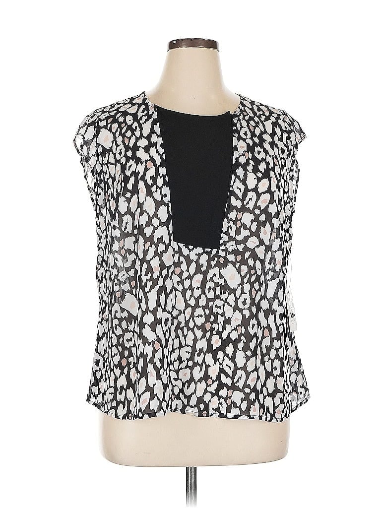 Pre-owned Eloquii Tank Top Silver Plunge Neckline Tops