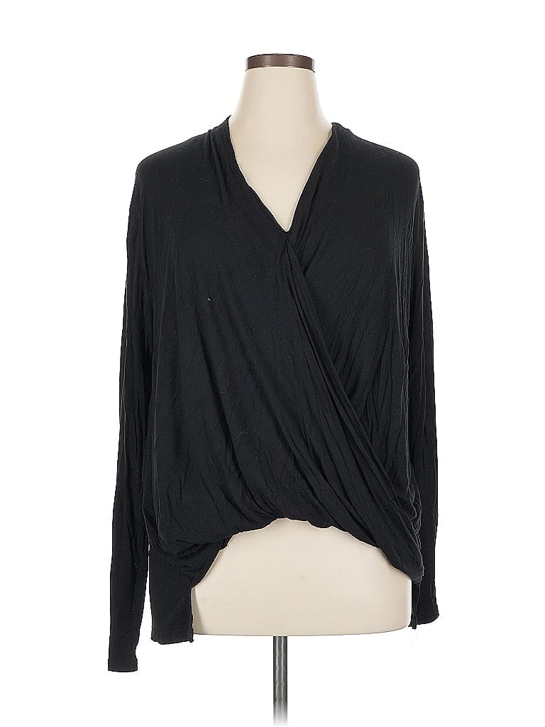 Pre-owned Stella & Dot Long Sleeve Blouse In Black