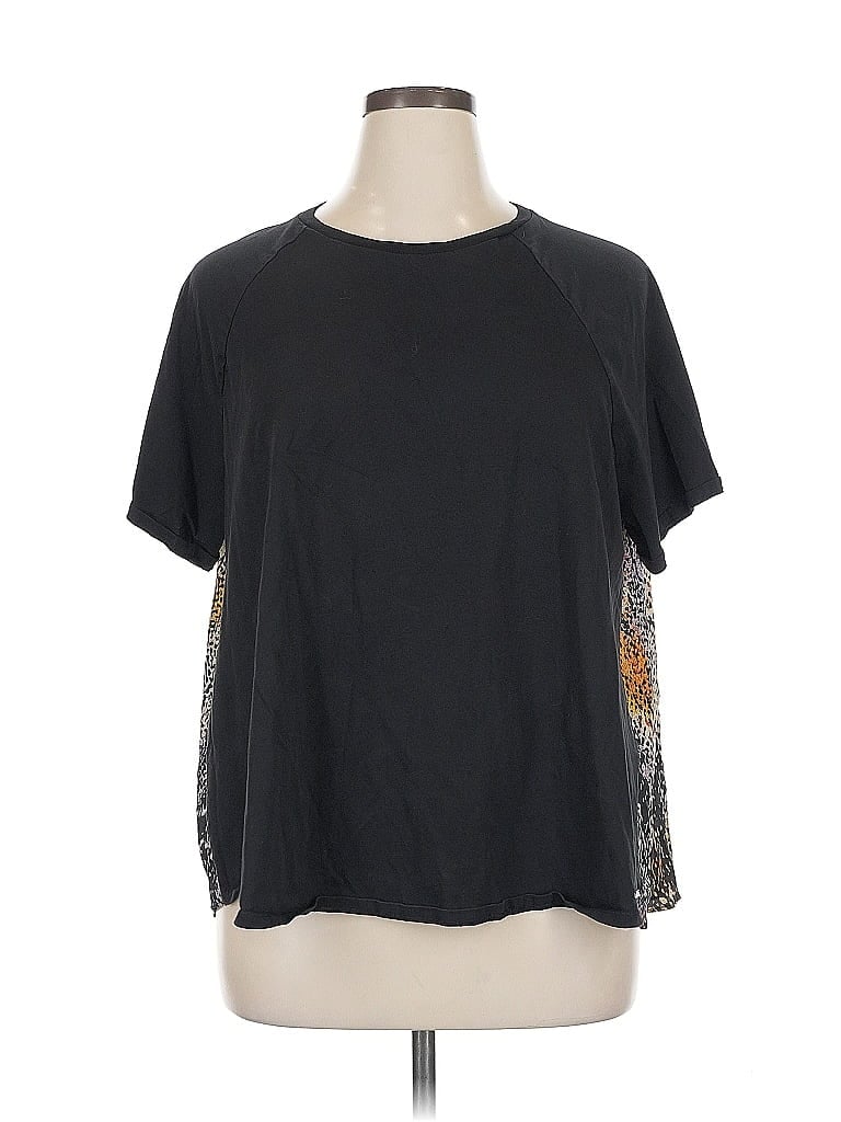 Pre-owned River Island Short Sleeve Top Black Crew Neck Tops