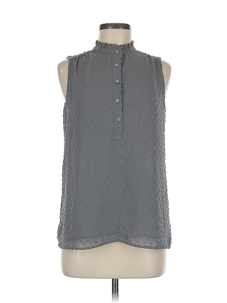 Pre-owned J.crew Factory Store Sleeveless Blouse In Gray