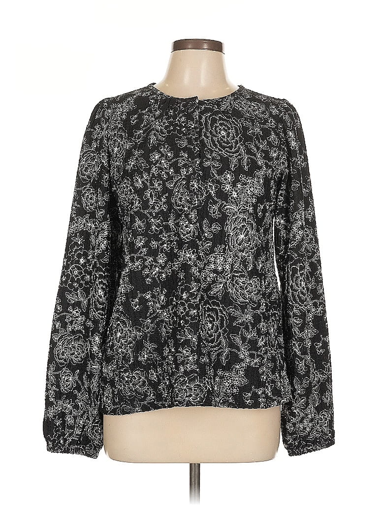 Pre-owned Ann Taylor Loft Long Sleeve Blouse In Black