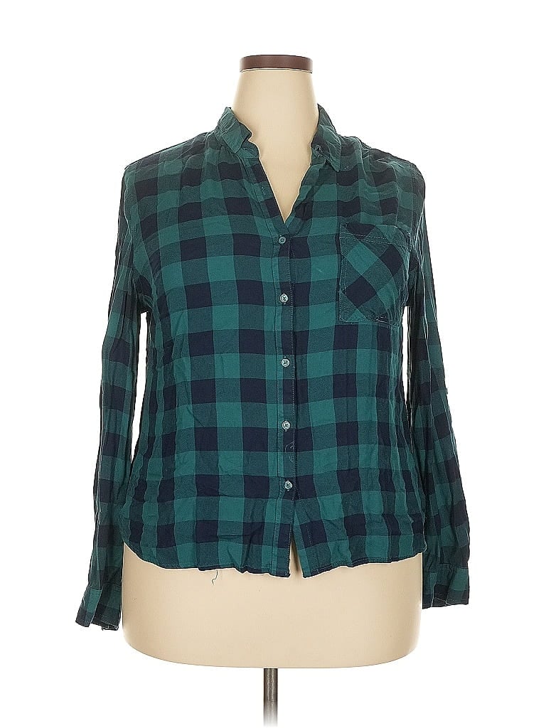 Pre-owned Como Vintage Long Sleeve Button Down Shirt In Blue