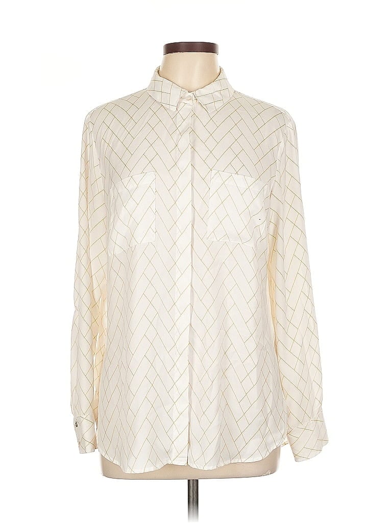 Pre-owned A New Day Long Sleeve Blouse In White
