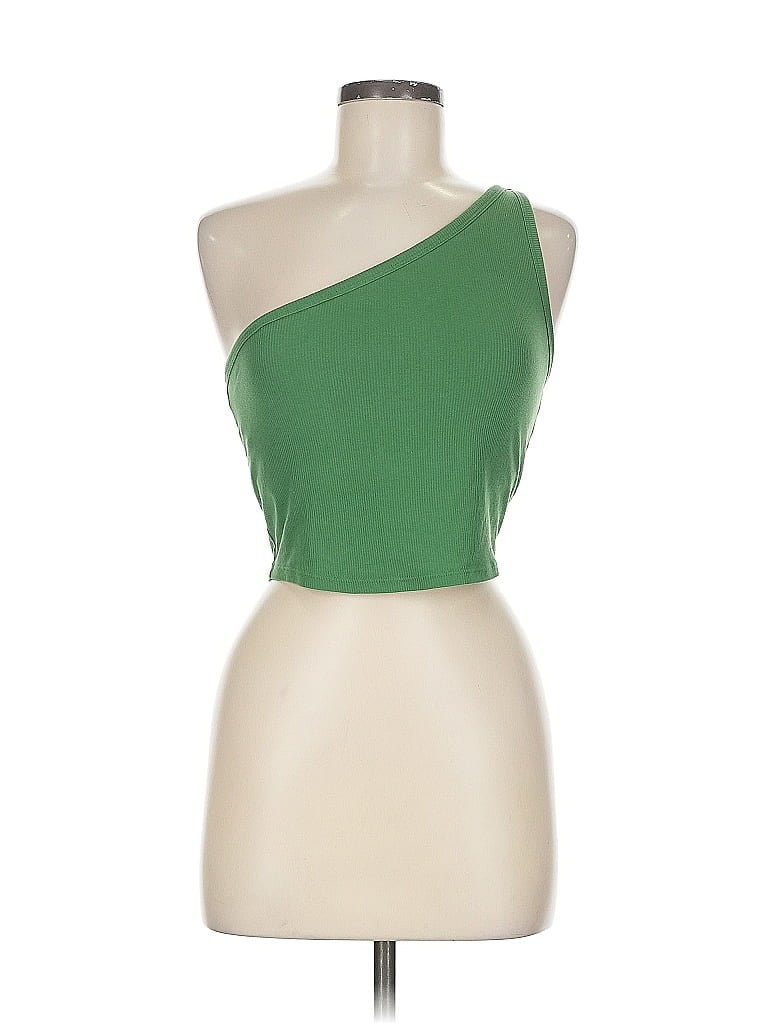 Pre-owned Victoria's Secret Pink Tube Top Green One Shoulder Neckline Tops