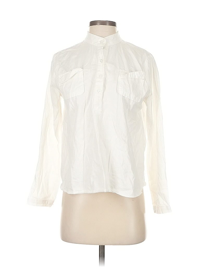 Pre-owned Assorted Brands Long Sleeve Blouse In White