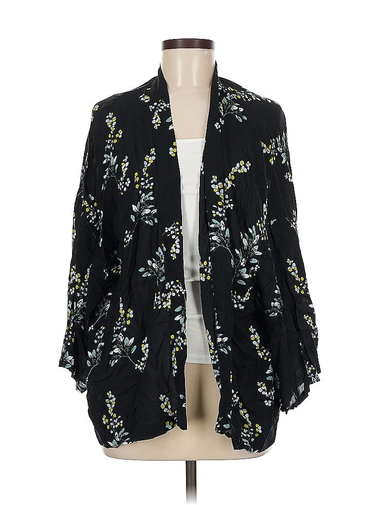 Pre-owned Ann Taylor Loft Kimono In Black