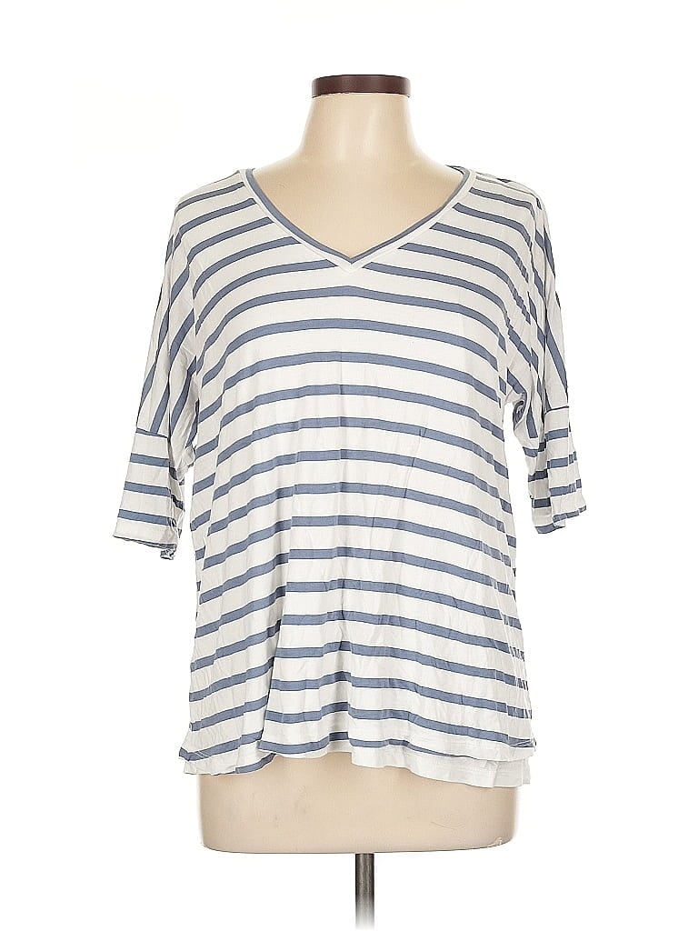 Pre-owned Asos Design 3/4 Sleeve T-shirt In Silver