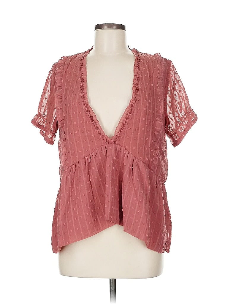 Pre-owned Assorted Brands Short Sleeve Blouse In Pink
