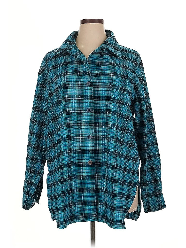 Pre-owned Coldwater Creek Long Sleeve Blouse In Blue