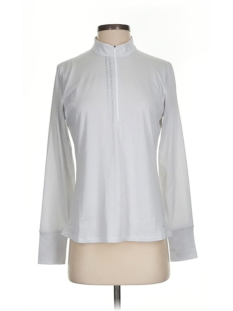 Pre-owned Annika Cutter & Buck Long Sleeve Polo Shirt In Silver