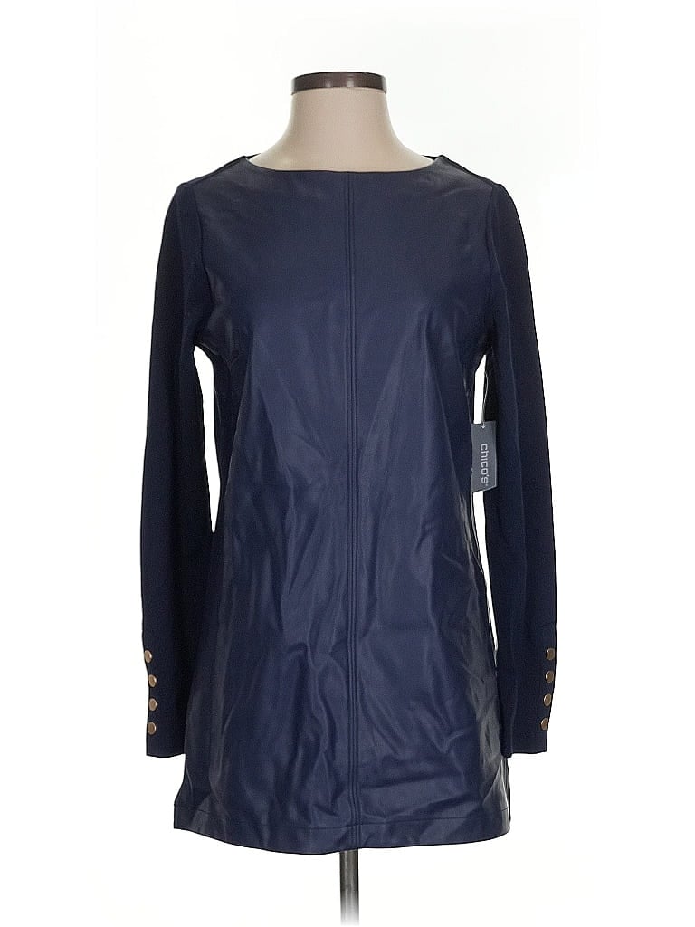 Chico's Long Sleeve Blouse In Blue