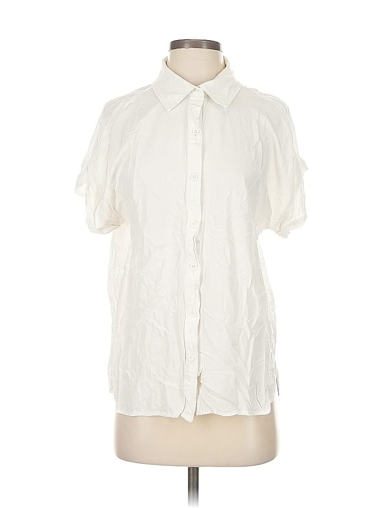 Pre-owned Casa Cabana Short Sleeve Blouse In White