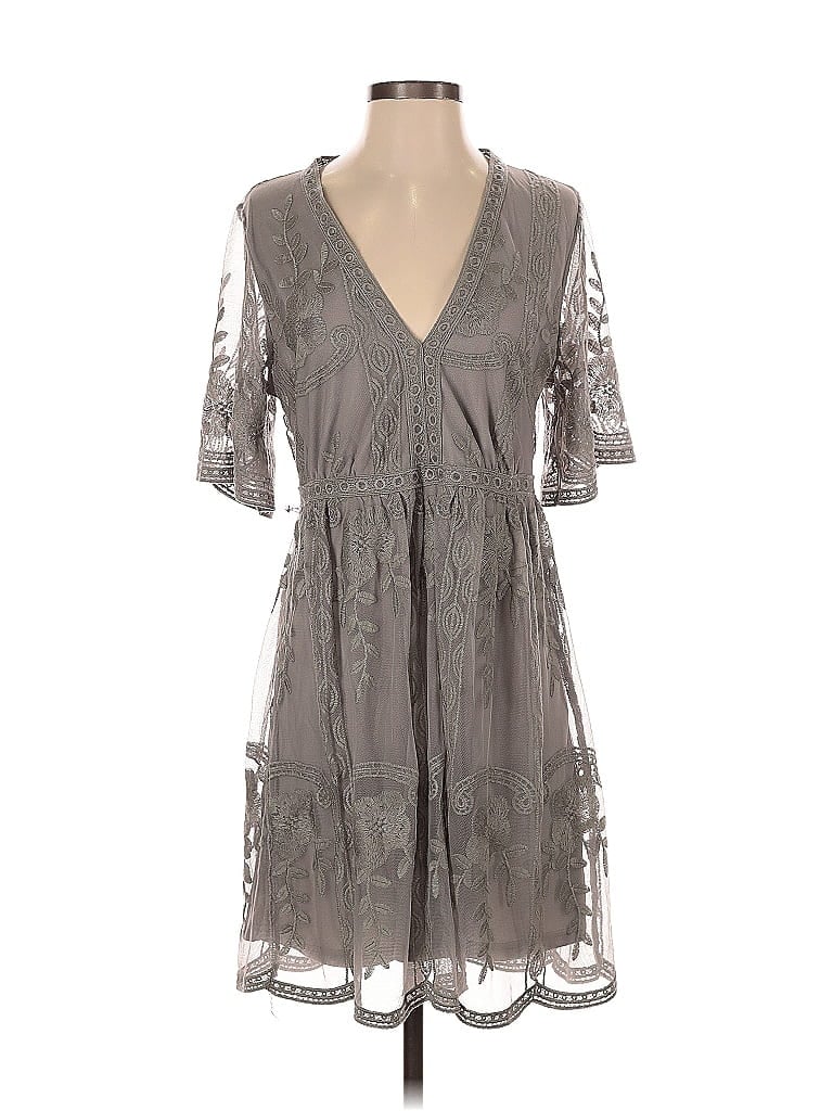 Pre-owned Haute Monde Cocktail Dress In Gray