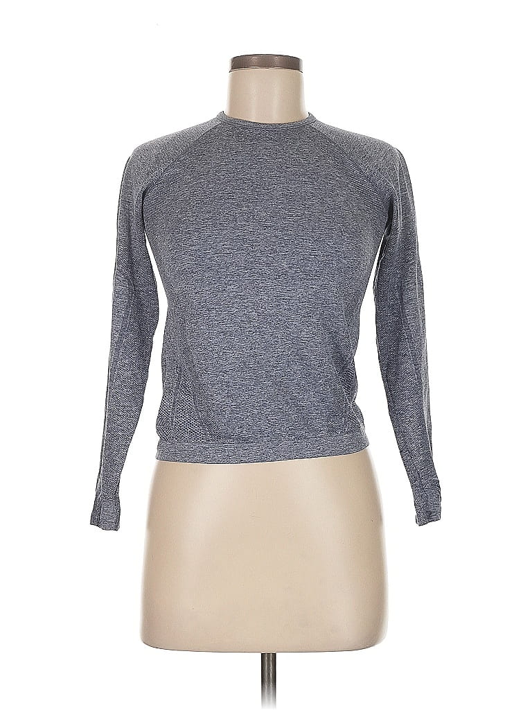 Pre-owned Athleta 3/4 Sleeve T-shirt In Purple