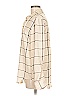 Madison 100% Polyester Plaid Ivory Tan Long Sleeve Blouse Size M - photo 5
