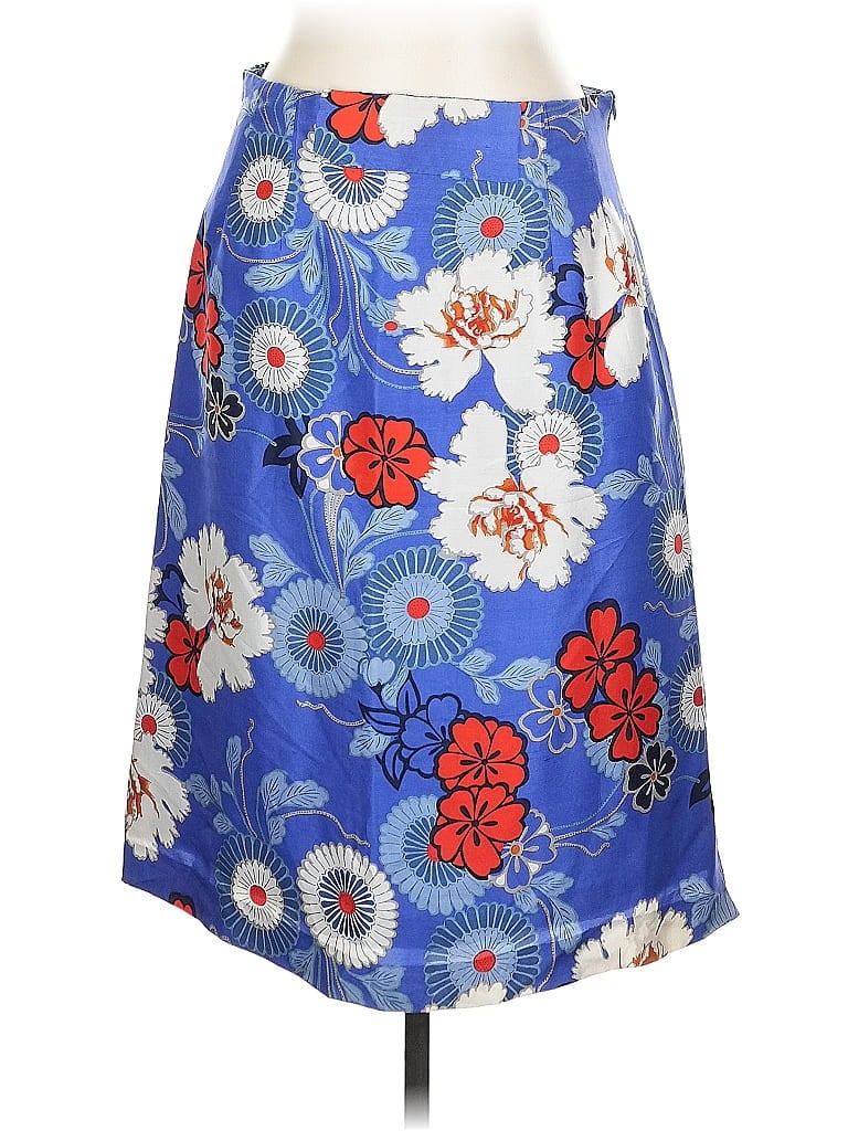 Pre-owned Harve Benard By Benard Holtzman Silk Skirt In Blue