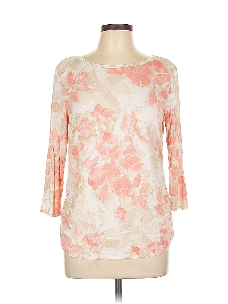 RUBY RD. Pre-owned 3/4 Sleeve Top Pink Boatneck Tops