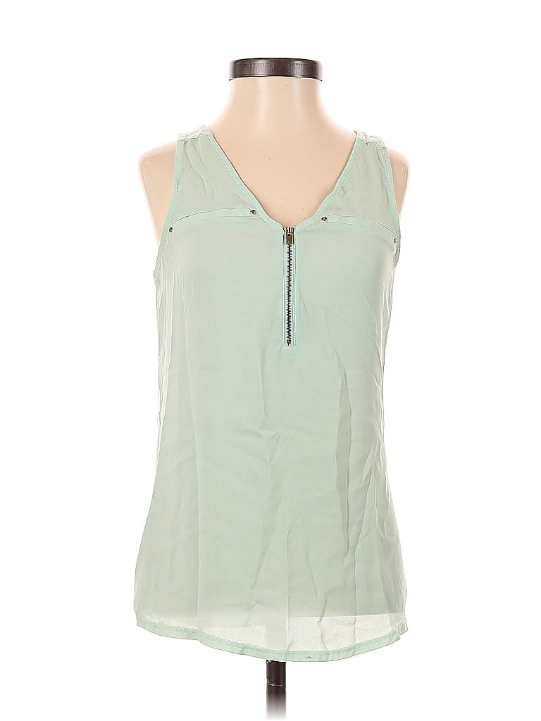 Pre-owned Express Sleeveless Blouse In Green