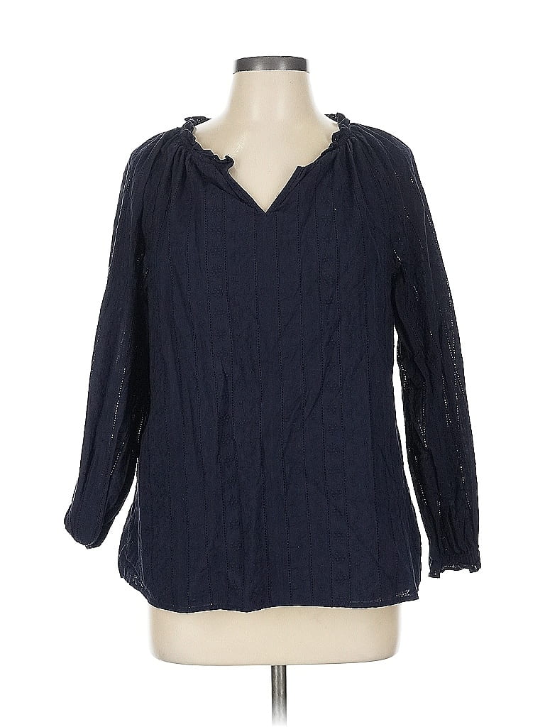 Pre-owned Talbots 3/4 Sleeve T-shirt In Blue