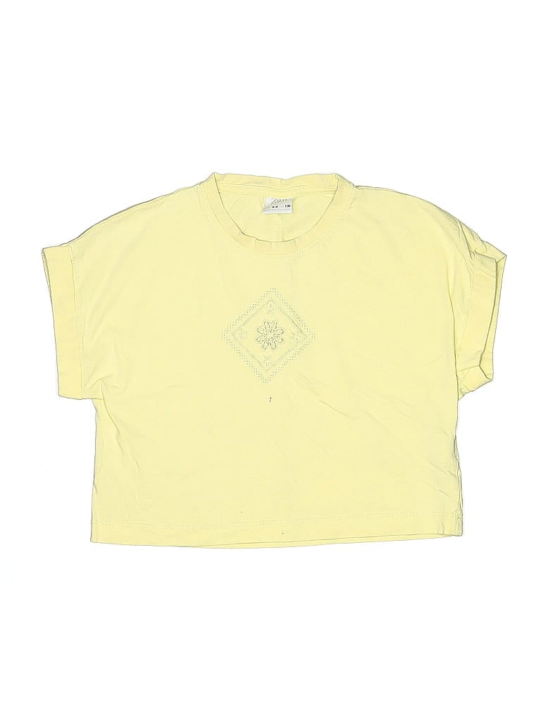 Click to view more detailed imagery on our partner's website Pre-owned Zara Kids' Short Sleeve Top Yellow Crew Neck Tops