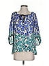 Vanessa Virginia 100% Polyester Blue 3/4 Sleeve Blouse Size 0 - photo 1