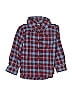 Tea Plaid Burgundy Long Sleeve Button-Down Shirt Size 12-18 mo - photo 1