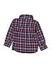 Tea Plaid Burgundy Long Sleeve Button-Down Shirt Size 12-18 mo - photo 2