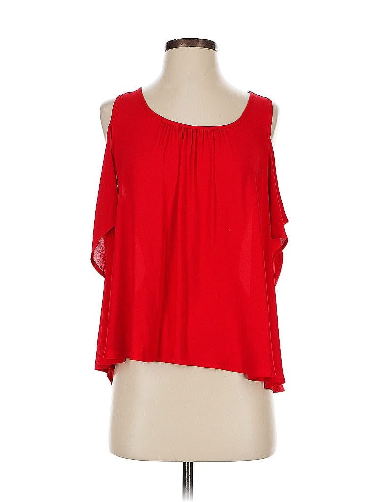 Pre-owned Lush Sleeveless Blouse In Red