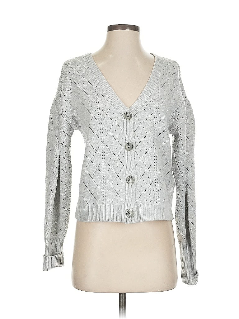Pre-owned Evereve Cardigan Sweater In Gray
