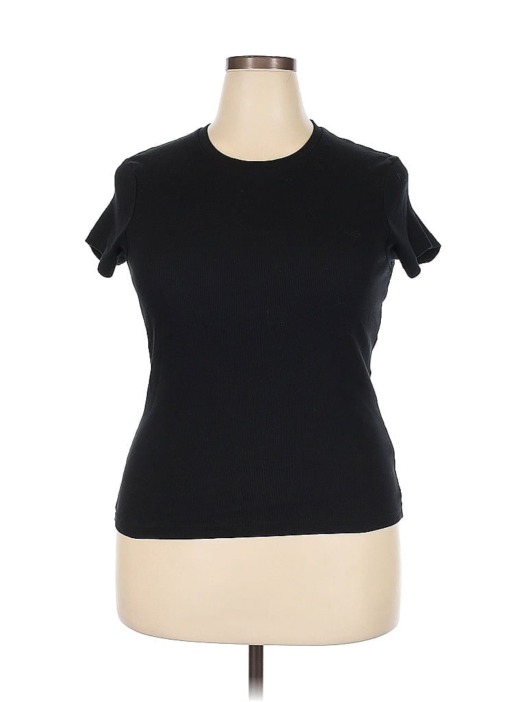 Pre-owned M&s Short Sleeve Turtleneck In Black