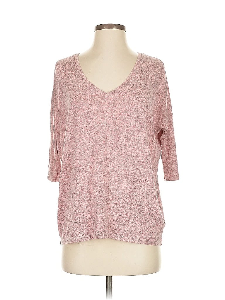 Pre-owned Express Outlet 3/4 Sleeve T-shirt In Pink