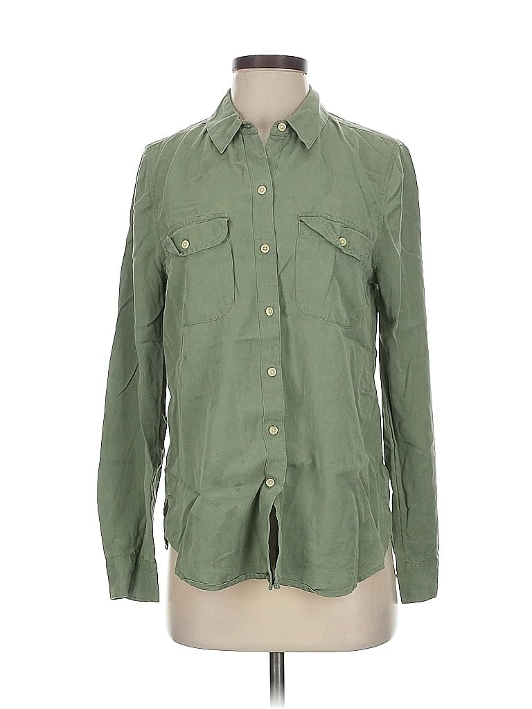 Pre-owned Lucky Brand Long Sleeve Button Down Shirt In Green