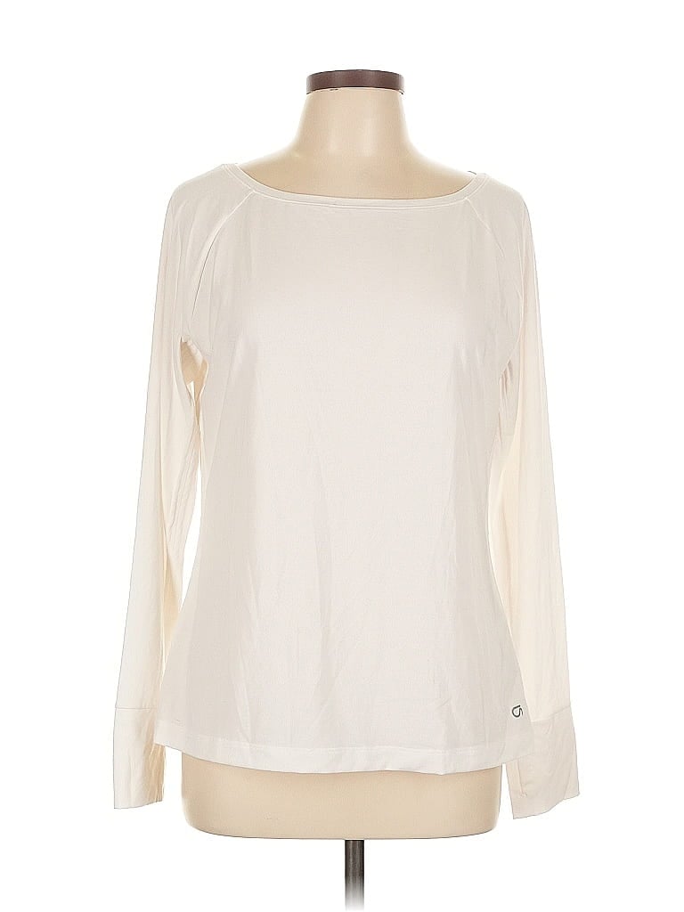 Pre-owned Gap Fit Long Sleeve T-shirt In White