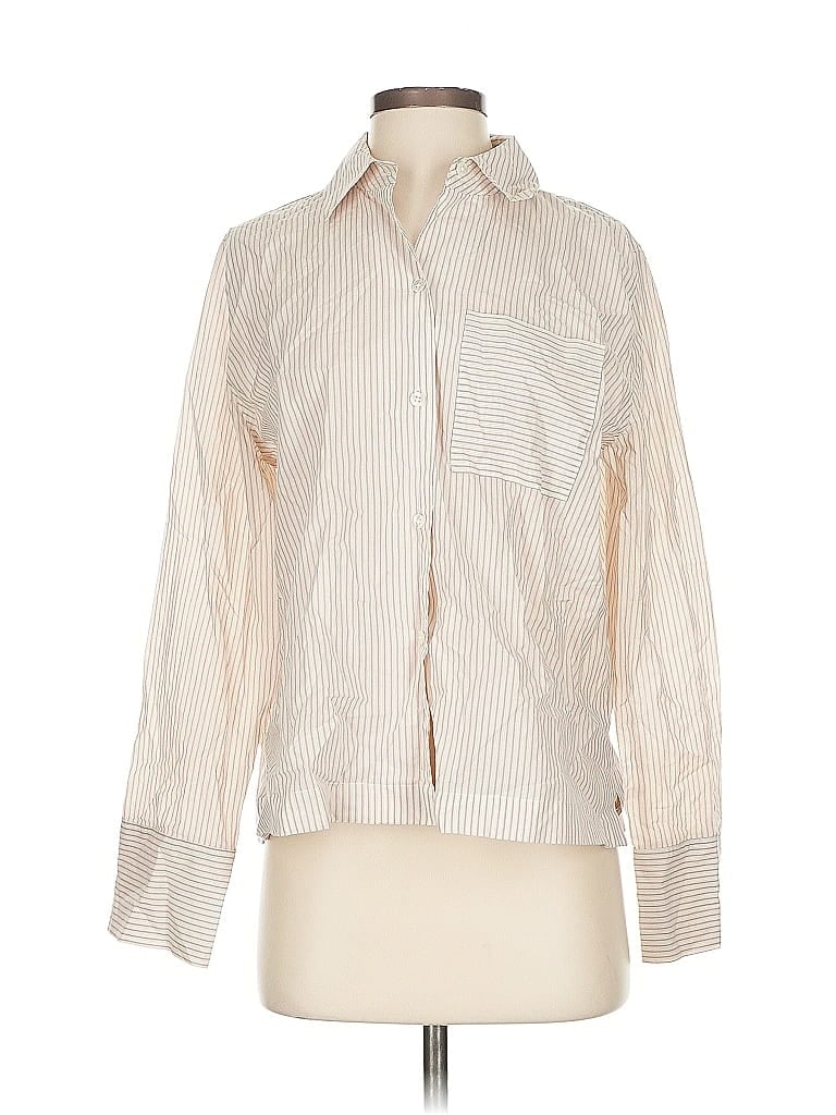 Pre-owned Haven Well Within Long Sleeve Blouse In White