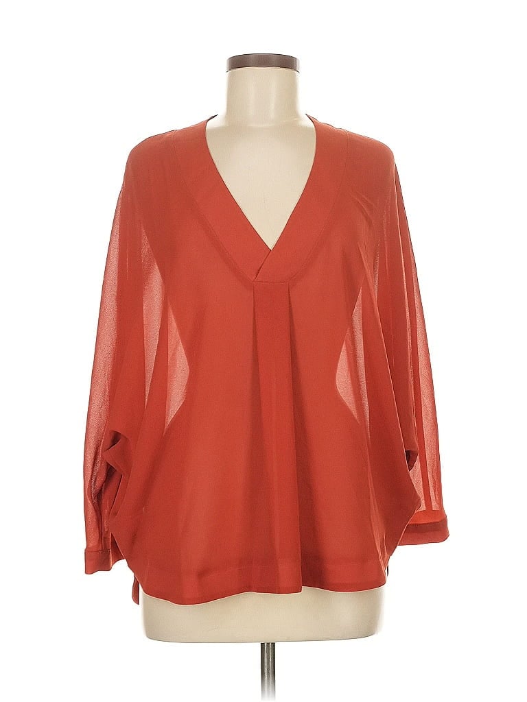Pre-owned Blouse 3/4 Sleeve  In Red