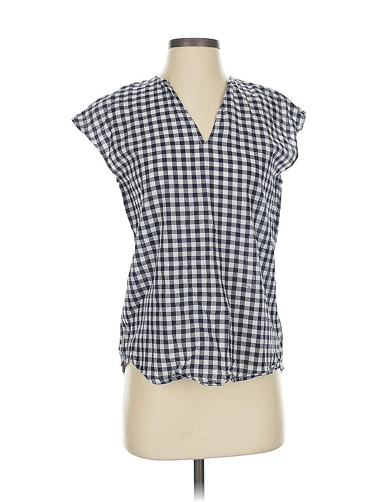 Pre-owned Draper James Short Sleeve Blouse In Blue