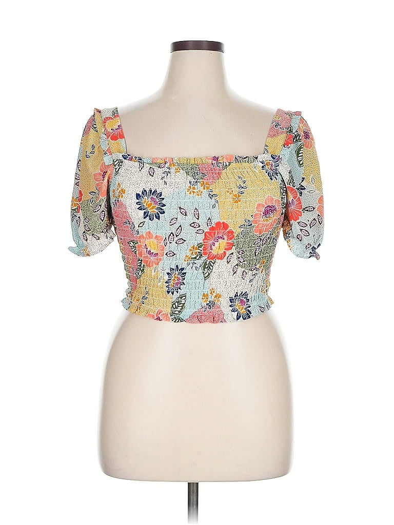 MONTEAU Pre-owned Short Sleeve Blouse In Orange