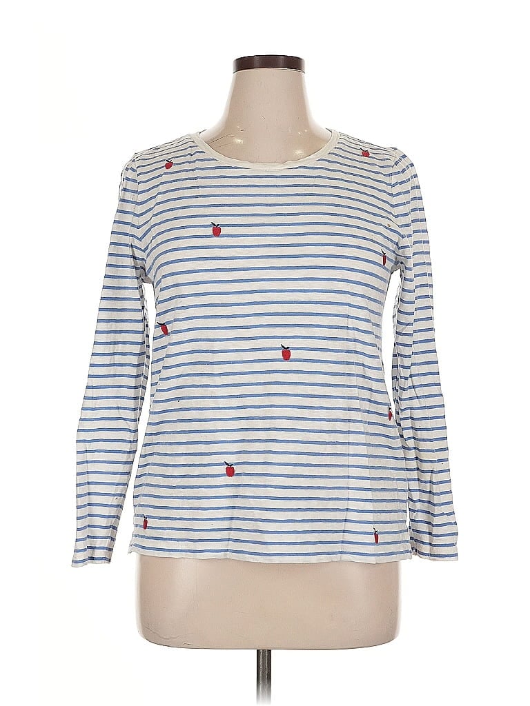 Pre-owned Talbots Outlet 3/4 Sleeve T-shirt In Blue