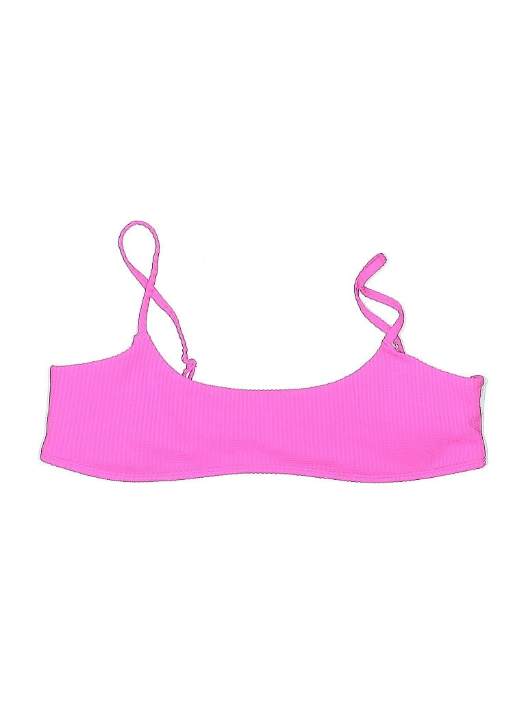 Pre-owned Gap Swimsuit Top Pink Solid Pattern Swimwear