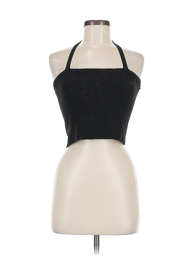 Pre-owned Princess Polly Tank Top Black Halter Neckline Tops