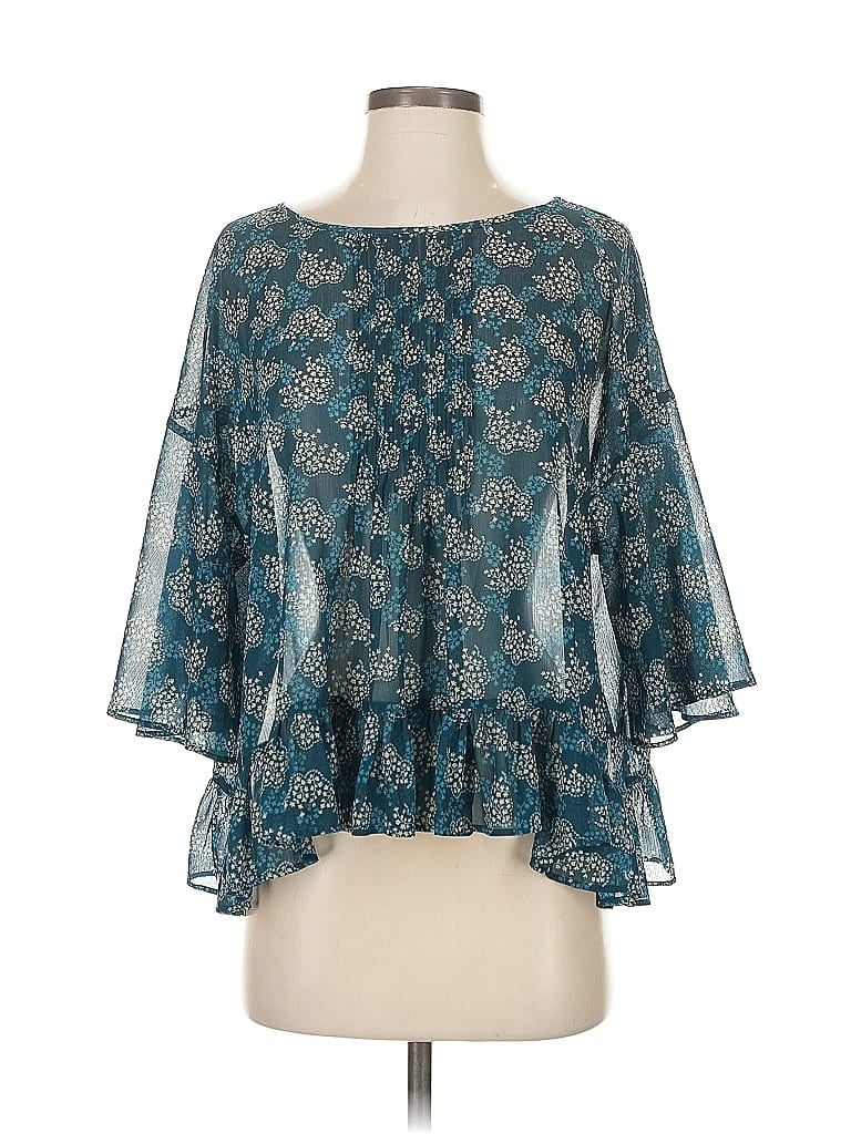 Click to view more detailed imagery on our partner's website Pre-owned Anna Sui 3/4 Sleeve Blouse In Blue
