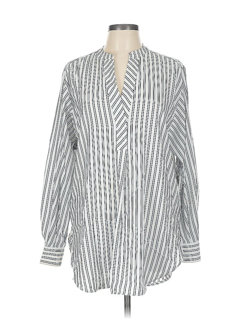 Pre-owned H&m Long Sleeve Blouse In Silver
