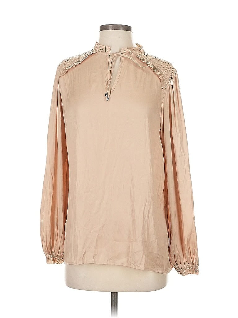 Pre-owned Elie Tahari Long Sleeve Blouse In Brown