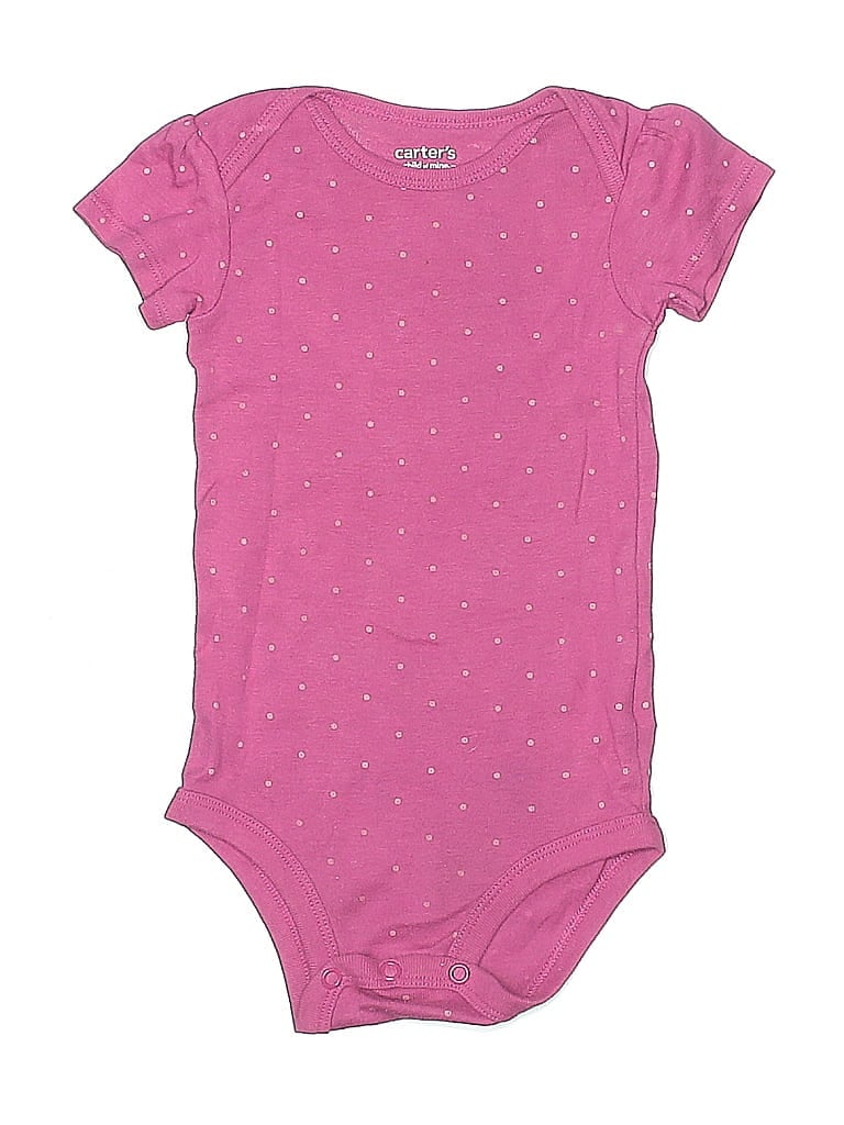 CARTER'S Pre-owned Babies' Short Sleeve Onesie In Pink