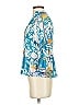 Vineet Bahl Floral Teal 3/4 Sleeve Blouse Size 00 - photo 5
